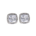 Round Cubic Zirconia with Crystal Stones Stud